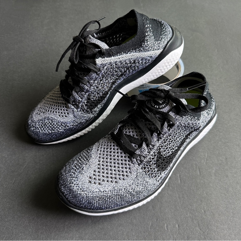 Nike Free Rn Flyknit 2018 Oreo Womens sz 7.5